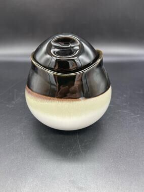 Sango Nova Black 4932 Sugar Bowl with Lid